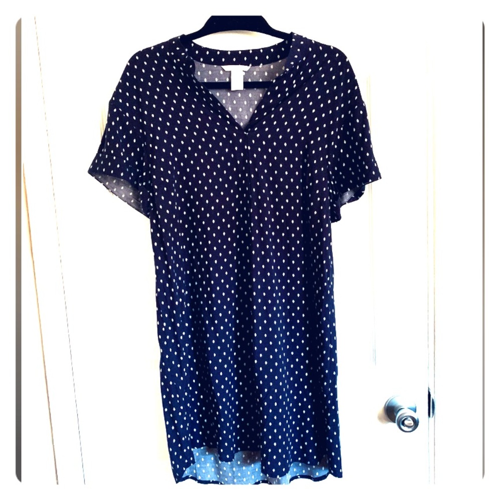 Cute Navy H&M Shirt Dress